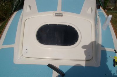The newly fitted hatch with window